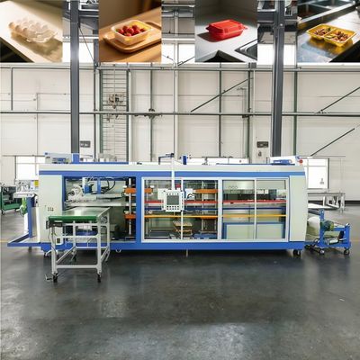 W pełni automatyczna trzy-stanowiskowa maszyna do termoformowania tacek z tworzyw sztucznych